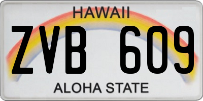 HI license plate ZVB609