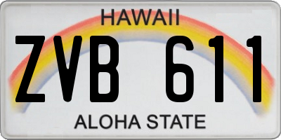 HI license plate ZVB611