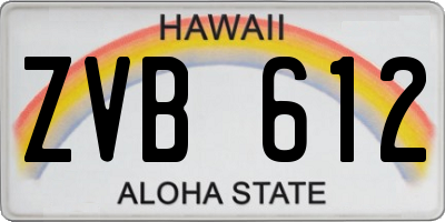 HI license plate ZVB612