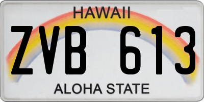 HI license plate ZVB613