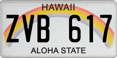 HI license plate ZVB617