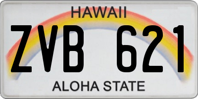 HI license plate ZVB621