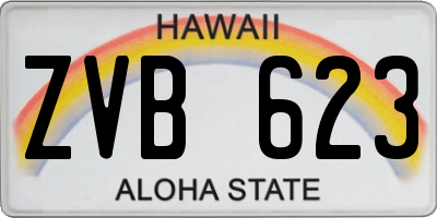 HI license plate ZVB623