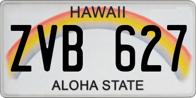 HI license plate ZVB627