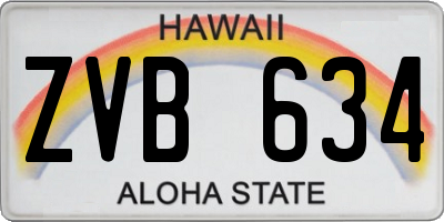 HI license plate ZVB634