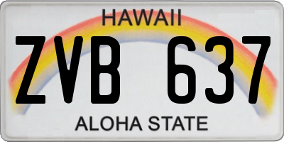 HI license plate ZVB637