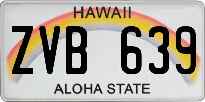 HI license plate ZVB639