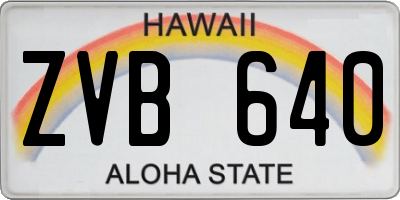 HI license plate ZVB640