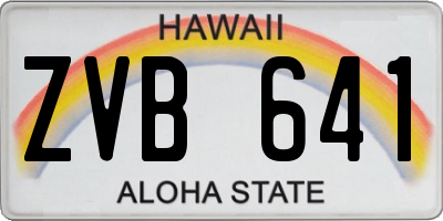 HI license plate ZVB641