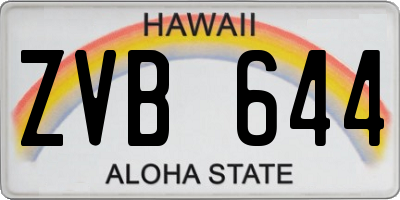 HI license plate ZVB644