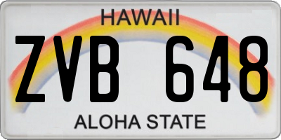 HI license plate ZVB648