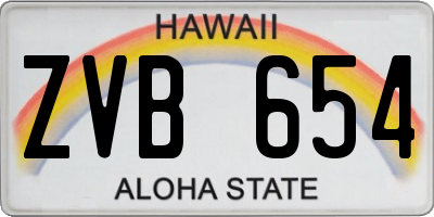 HI license plate ZVB654