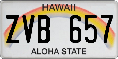 HI license plate ZVB657
