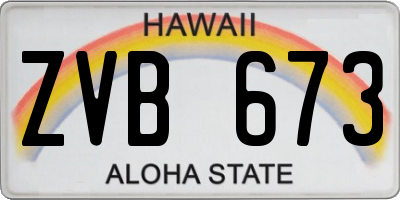 HI license plate ZVB673