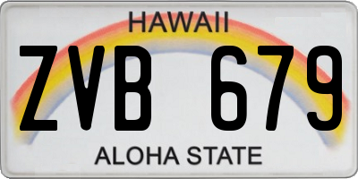 HI license plate ZVB679