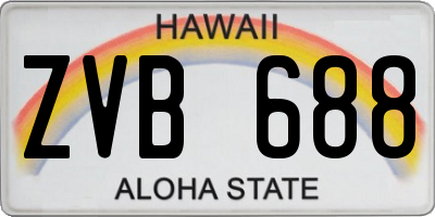 HI license plate ZVB688