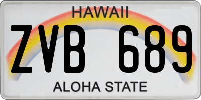 HI license plate ZVB689