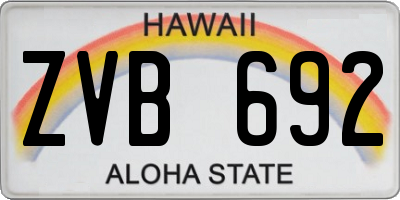 HI license plate ZVB692