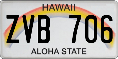 HI license plate ZVB706