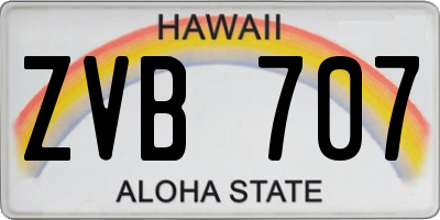 HI license plate ZVB707
