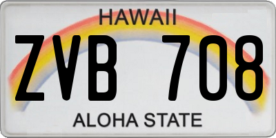HI license plate ZVB708