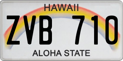 HI license plate ZVB710