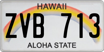 HI license plate ZVB713