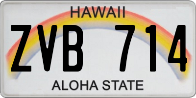 HI license plate ZVB714