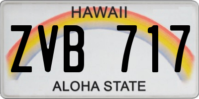 HI license plate ZVB717