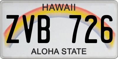 HI license plate ZVB726