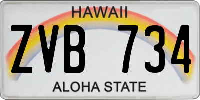 HI license plate ZVB734