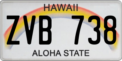 HI license plate ZVB738