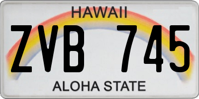 HI license plate ZVB745