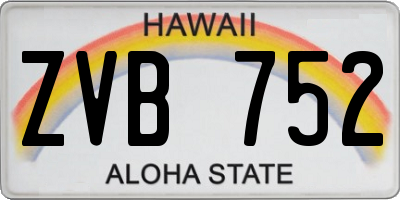 HI license plate ZVB752