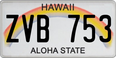 HI license plate ZVB753