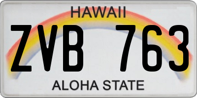 HI license plate ZVB763