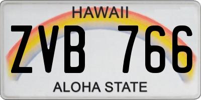 HI license plate ZVB766