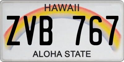 HI license plate ZVB767