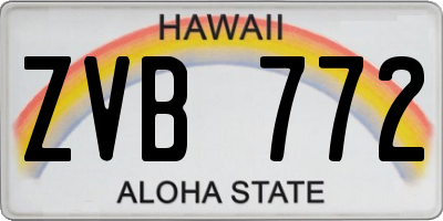 HI license plate ZVB772