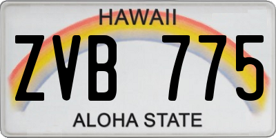 HI license plate ZVB775