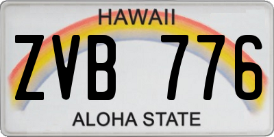 HI license plate ZVB776