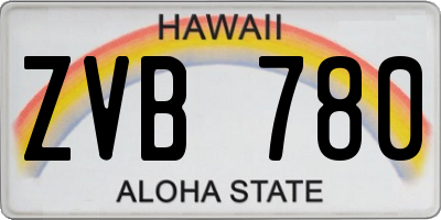 HI license plate ZVB780