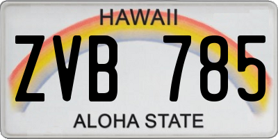 HI license plate ZVB785