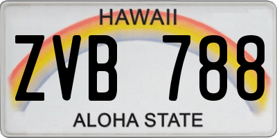 HI license plate ZVB788