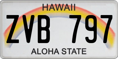 HI license plate ZVB797