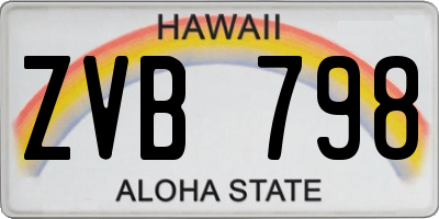 HI license plate ZVB798