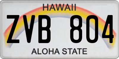 HI license plate ZVB804