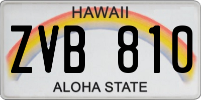 HI license plate ZVB810