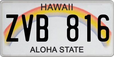 HI license plate ZVB816