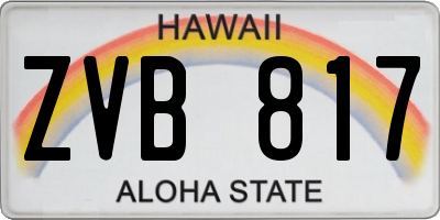 HI license plate ZVB817